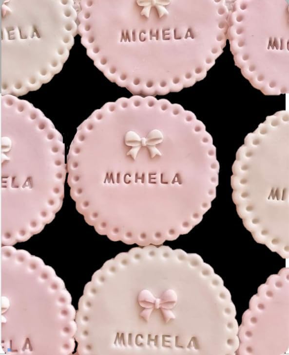 10 Customised/Personalised Colour/Words/Name/Number SS Luxury Cookies/Biscuits Branded Party favours/Gifts (6.5cm each)