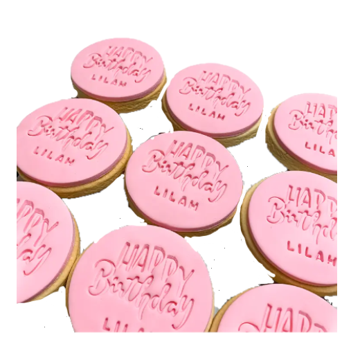 10 Customised/Personalised Name/Word/Colour SS Luxury Happy Birthday Cookies/Biscuits Branded Party favours/Gifts